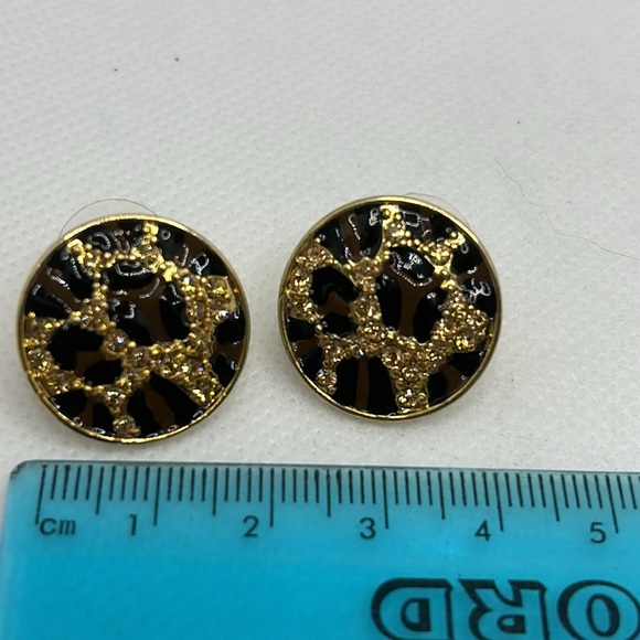 Guess Earrings- rhinestones, gold tone, and black - Picture 9 of 10